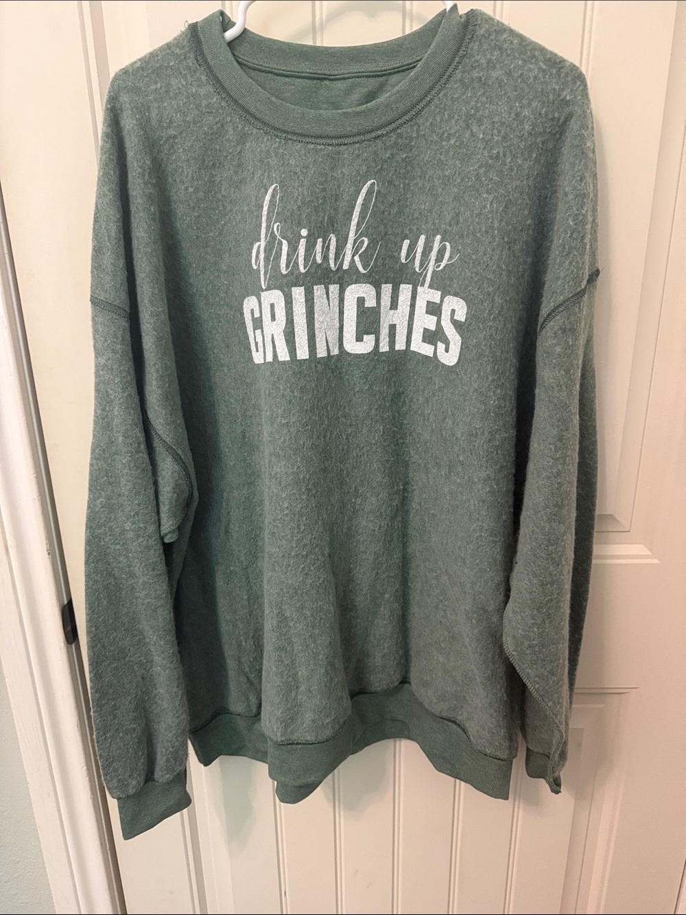Cozy Green 'Drink Up Grinches' Crewneck Sweatshirt